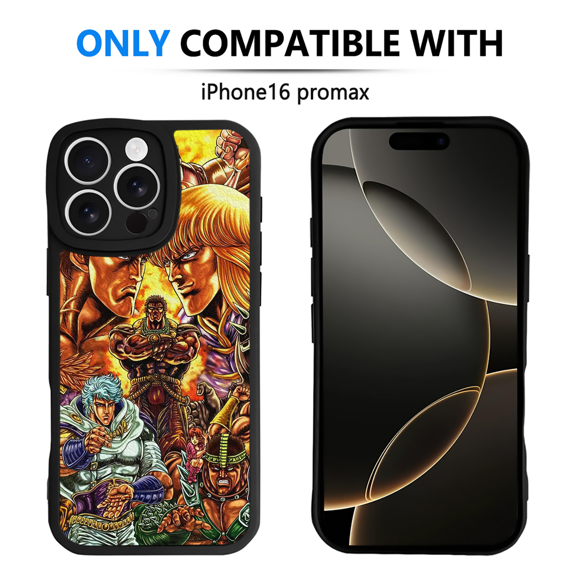 （画像用） 北斗の拳 Fist of the North Star 【iPhone 16シリーズ対応】シリコンスマホケース（レザー調） 材質：シリコン